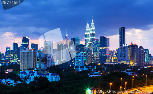 Image of Kuala Lumpur skyline at night