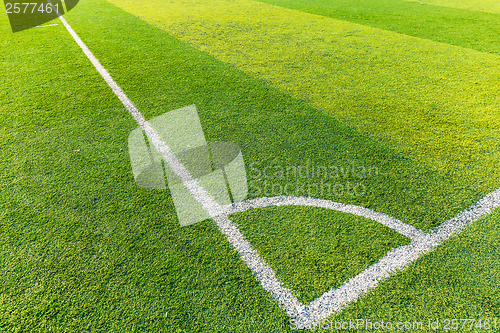 Image of Corner of a synthetic football field 