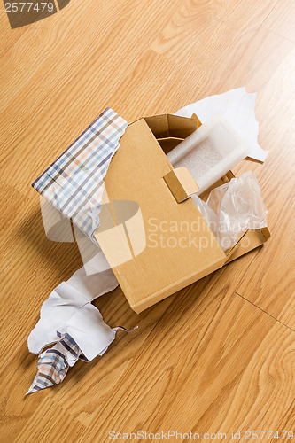 Image of Unwrapped and opened gift box