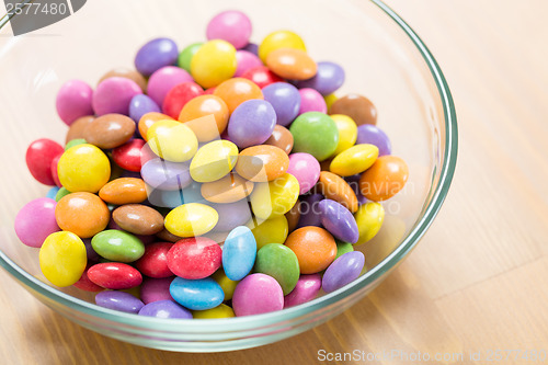 Image of Colorful candy in bowl