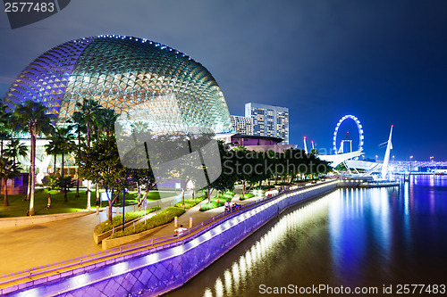 Image of Singapore city skyline at night