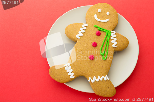Image of Gingerbread on red background