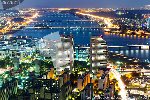 Image of Seoul skyline at night