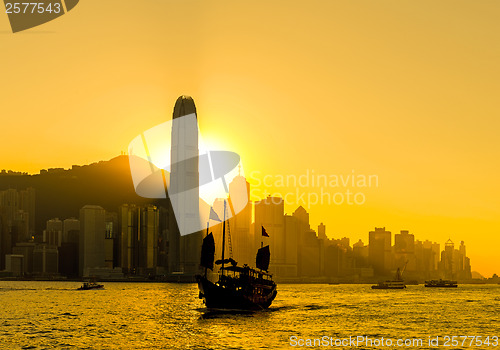 Image of Silhouette of Hong Kong city