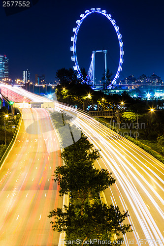 Image of Singapore city at night