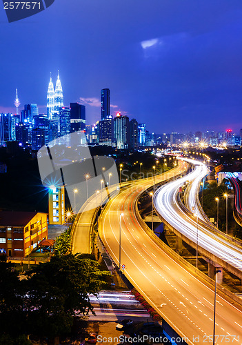 Image of Kuala Lumpur skyline at night