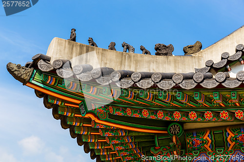 Image of Traditional korean architecture roof eaves