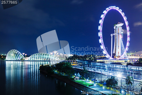 Image of Singapore skyline at night