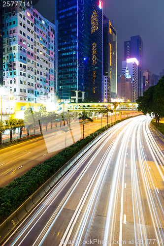 Image of Traffic in Hong Kong at night