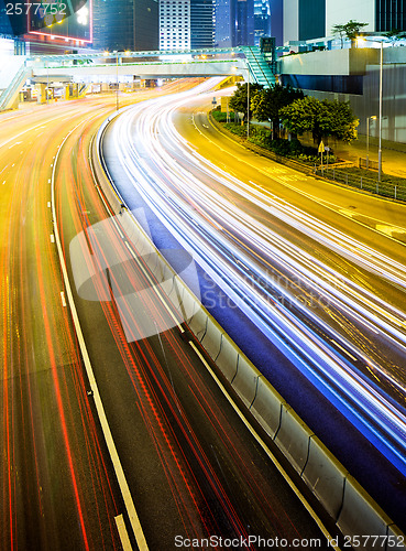 Image of Hong Kong with traffic trail