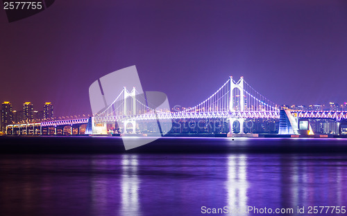 Image of Busan city with suspension bridge