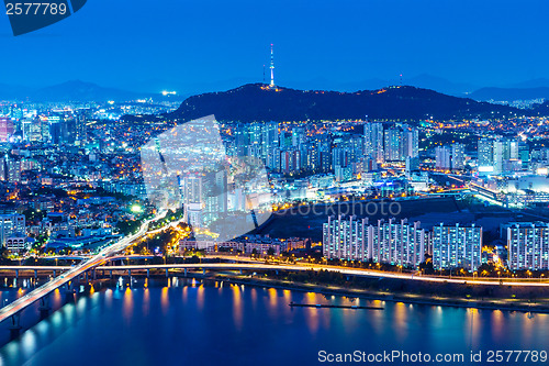 Image of Seoul skyline from peak