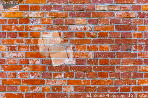 Image of Brick wall in red