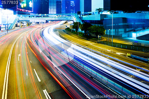 Image of Traffic in Hong Kong at night