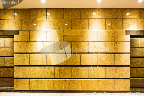 Image of Marble brick wall inside building