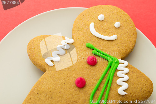 Image of Gingerbread with red background