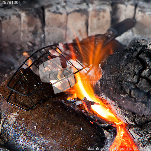 Image of Bacon on the fire