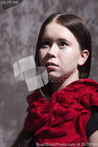 Image of Girl with red scarf