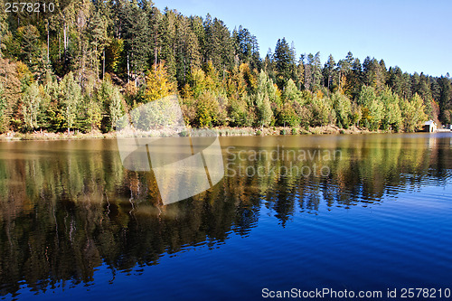 Image of Lake with reflection of autumn