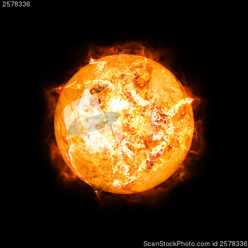 Image of detailed sun in space