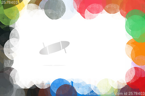 Image of colorful grunge circles border frame illustration