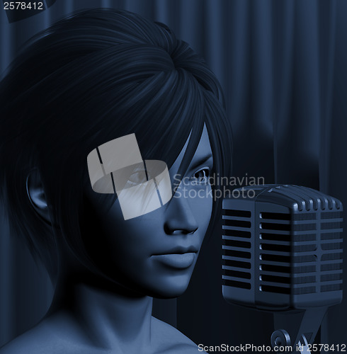 Image of female jazz singer illustration