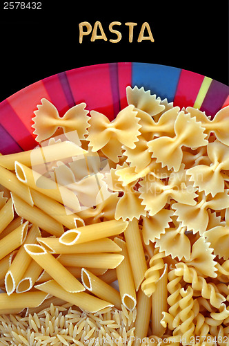 Image of dish with four kinds of pasta