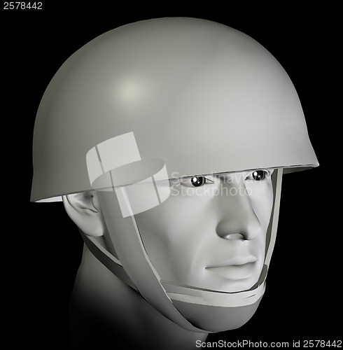 Image of soldier with helmet 3d illustration
