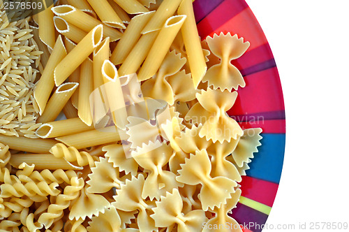 Image of plate with pasta variety