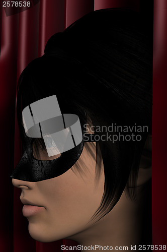 Image of masked woman