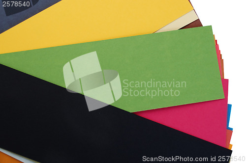 Image of pieces of colorful cardboard paper