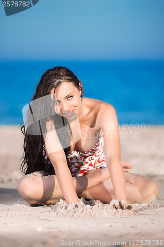 Image of Pretty young brunette