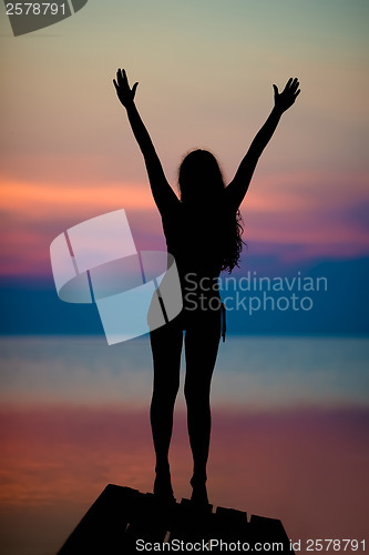 Image of Silhouette of slim woman