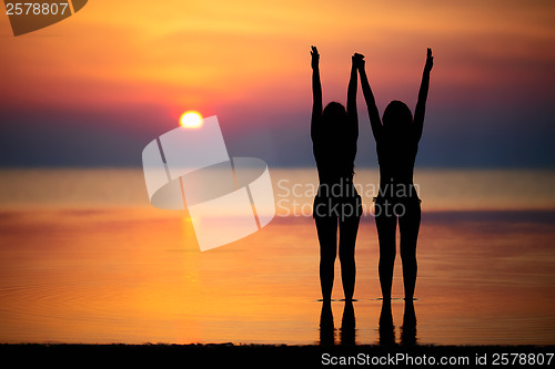 Image of Silhouettes of two women