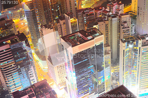 Image of Night view of Hong Kong downtown