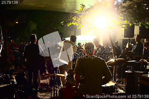 Image of Musical band playing in Hong Kong