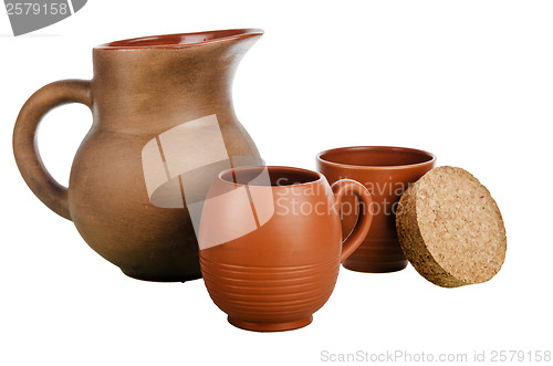 Image of Set of Pottery, it is isolated on white