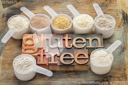 Image of gluten free flours and typography