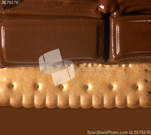 Image of melting chocolate on shortbread