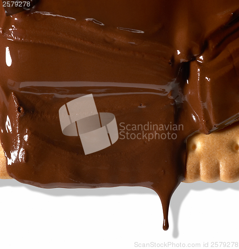 Image of melting chocolate on shortbread