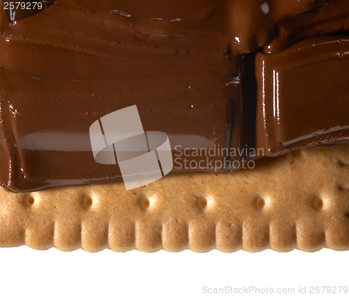 Image of melting chocolate on shortbread