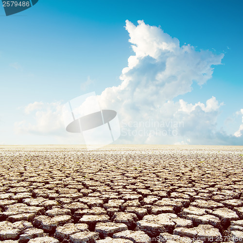 Image of hot weather in desert under clouds