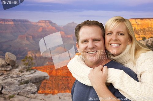 Image of Happy Affectionate Couple at the Grand Canyon