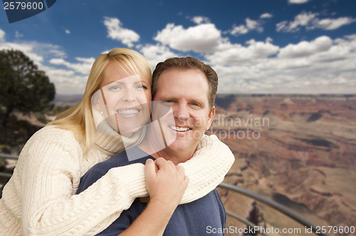 Image of Happy Affectionate Couple at the Grand Canyon