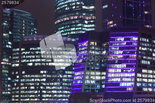 Image of Skyscrapers at night