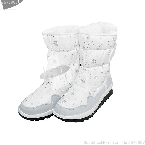 Image of Winter boots with path