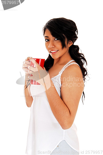 Image of Girl with coffee cup.