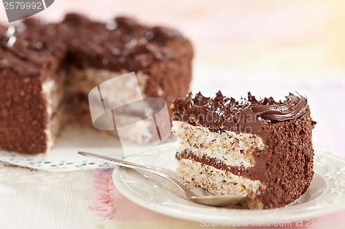 Image of eggs and chocolate cake