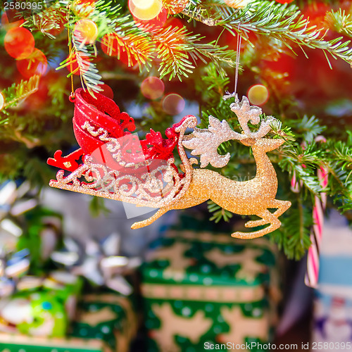 Image of christmas tree ornaments and decorations