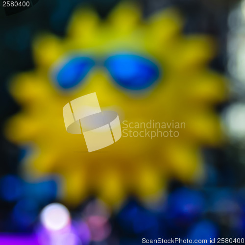 Image of abstract and defocused image of a thanksgiving parade in a big c